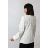 1904 Beyaz  Fermuarlı Cep Aksesuarlı  Kadın Büyük Beden Blazer Ceket