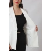 1905 Beyaz Kadın Büyük Beden Blazer Ceket