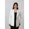 1905 Beyaz Kadın Büyük Beden Blazer Ceket