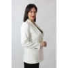 1905 Beyaz Kadın Büyük Beden Blazer Ceket