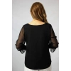 3246 YANI BANTLI TAŞ BASKILI ŞİFON BÜYÜK BEDEN ŞIK BLUZ
