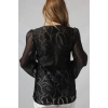 3251SİYAH PULPAYET ORGANZE KOLLU DANTEL KOMBİN BÜYÜK BEDEN ŞIK BLUZ