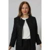 3398 KABARTMA DESENLİ SIFIR YAKA BÜYÜK BEDEN BLAZER CEKET