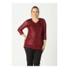 28034 Payet Büyük Beden Bluz Bordo