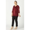 28034 Payet Büyük Beden Bluz Bordo