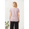 3204 Fistolu Kısa Kollu Büyük Beden Şık Bluz Lila