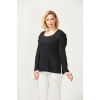 3231 Havalı Kol Büyük Beden Triko Bluz Siyah