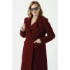904 Bordo Mono Yaka Torba Cepli Kaşe Kaban
