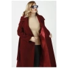904 Bordo Mono Yaka Torba Cepli Kaşe Kaban