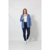 B029M Kapüşonlu Delikli Mevsimlik Ceket Mavi