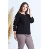 4010 Siyah Truvakar Kol Büyük Beden Triko