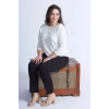 4010 Krem Truvakar Kol Büyük Beden Triko