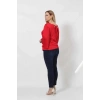 3183 Beli Lastikli Bol Kol Bluz