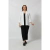 3255 BEYAZ Büyük Beden Blazer Ceket