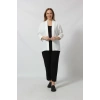 3255 BEYAZ Büyük Beden Blazer Ceket