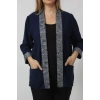 Parlak Detaylı Garnili Büyük Beden Blazer Ceket