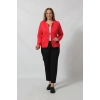 3261 Sıfır Yaka Ofis Blazer Ceket Nar Çiçeği