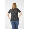 3284 SIRTI DANTEL DETAYLI VİSKON PENYE DESENLİ BLUZ