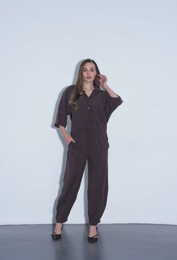 Kahverengi Modal Gömlek Pantolon Takım
