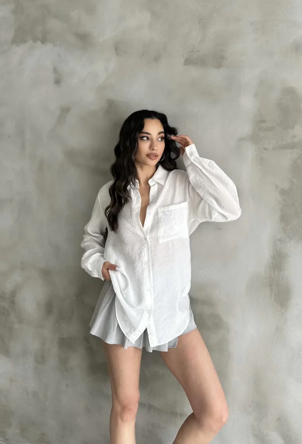 Beyaz Oversize Gömlek