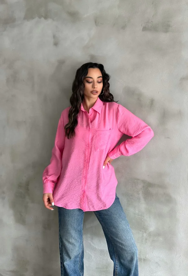 Pembe Oversize Gömlek