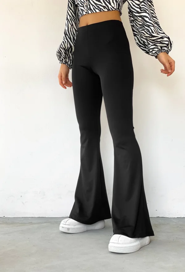 Siyah İspanyol Paça Pantolon