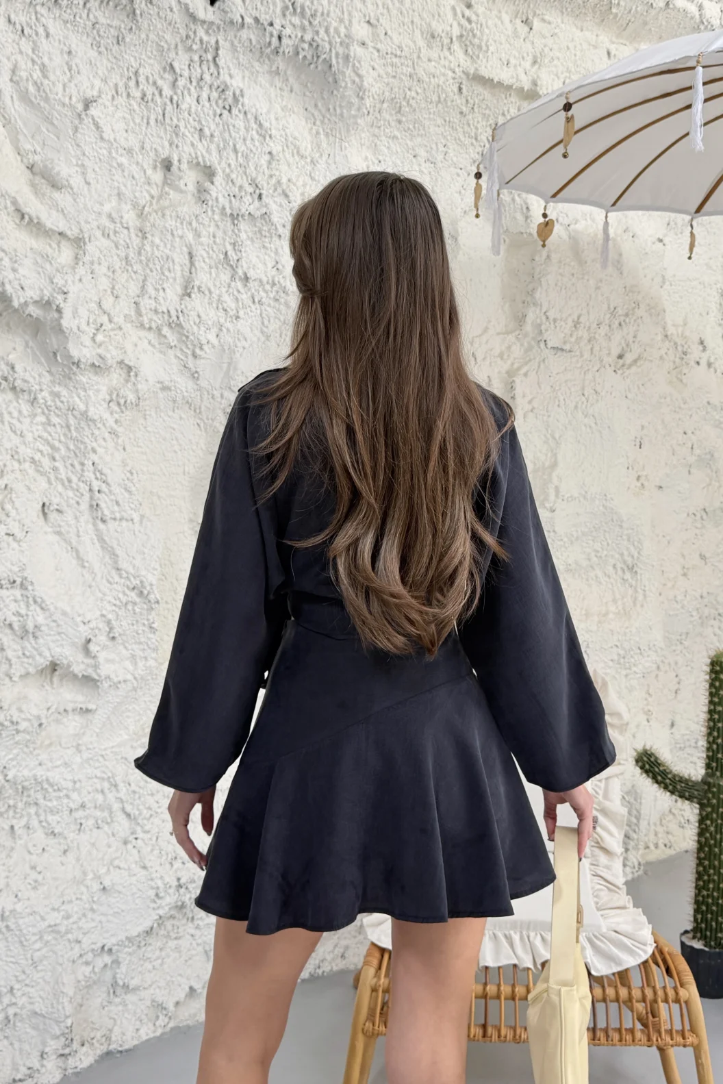 Siyah Bağlamalı Şort Bluz Takım