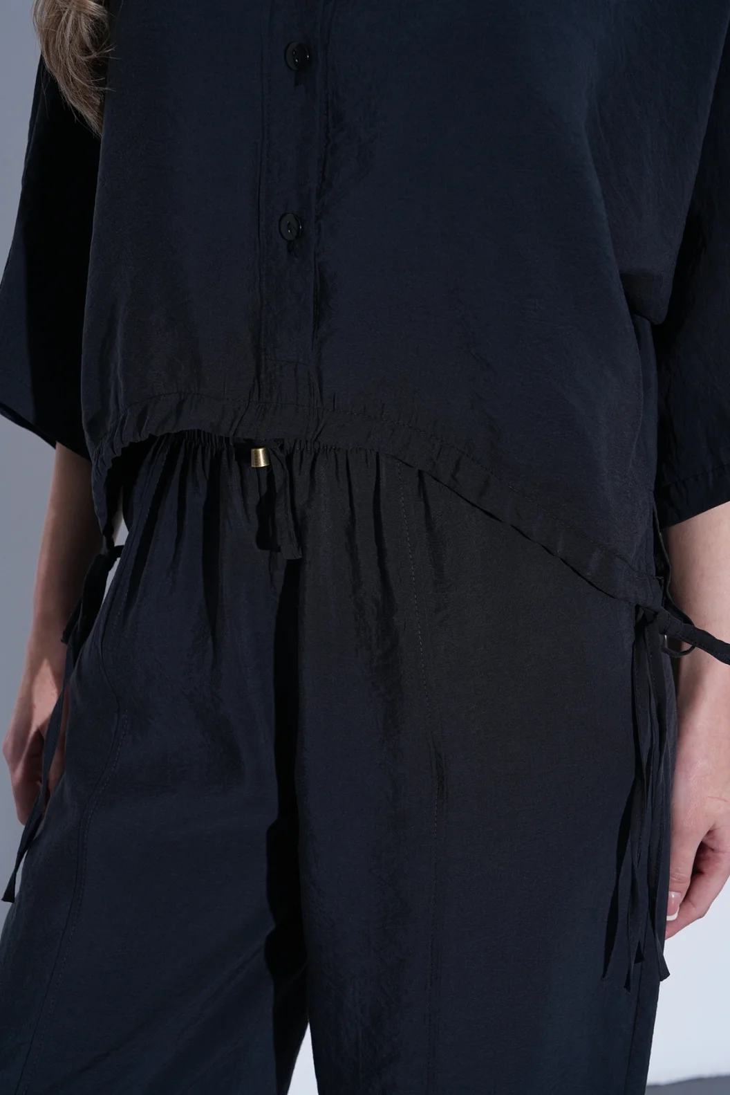 Siyah Modal Gömlek Pantolon Takım