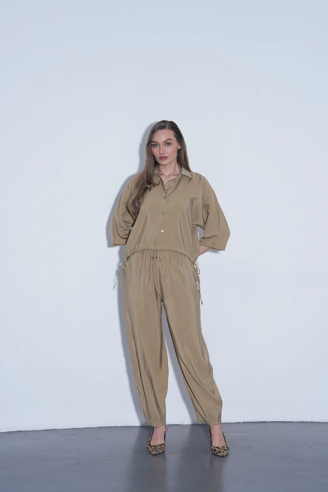 Mint Modal Gömlek Pantolon Takım