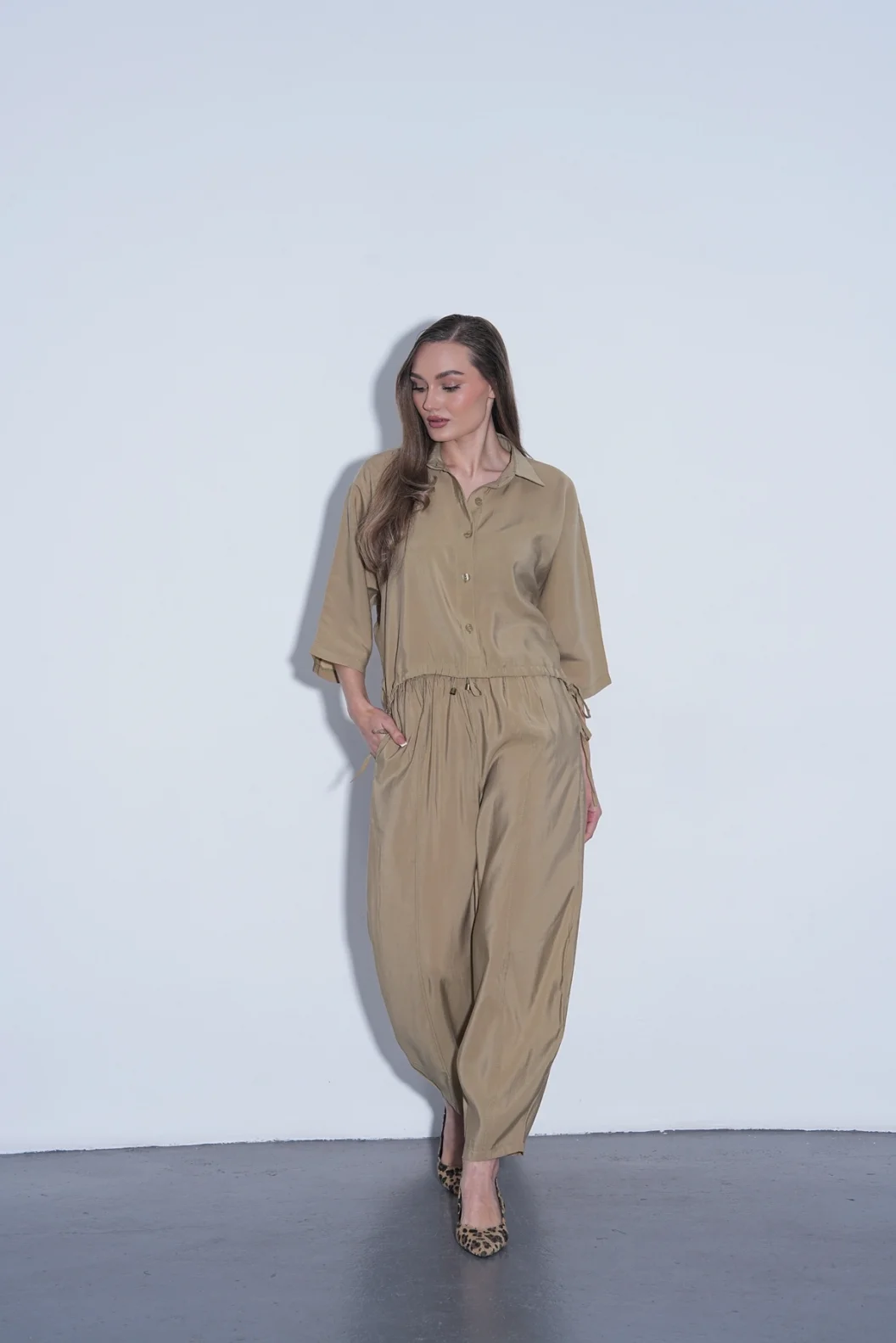 Mint Modal Gömlek Pantolon Takım