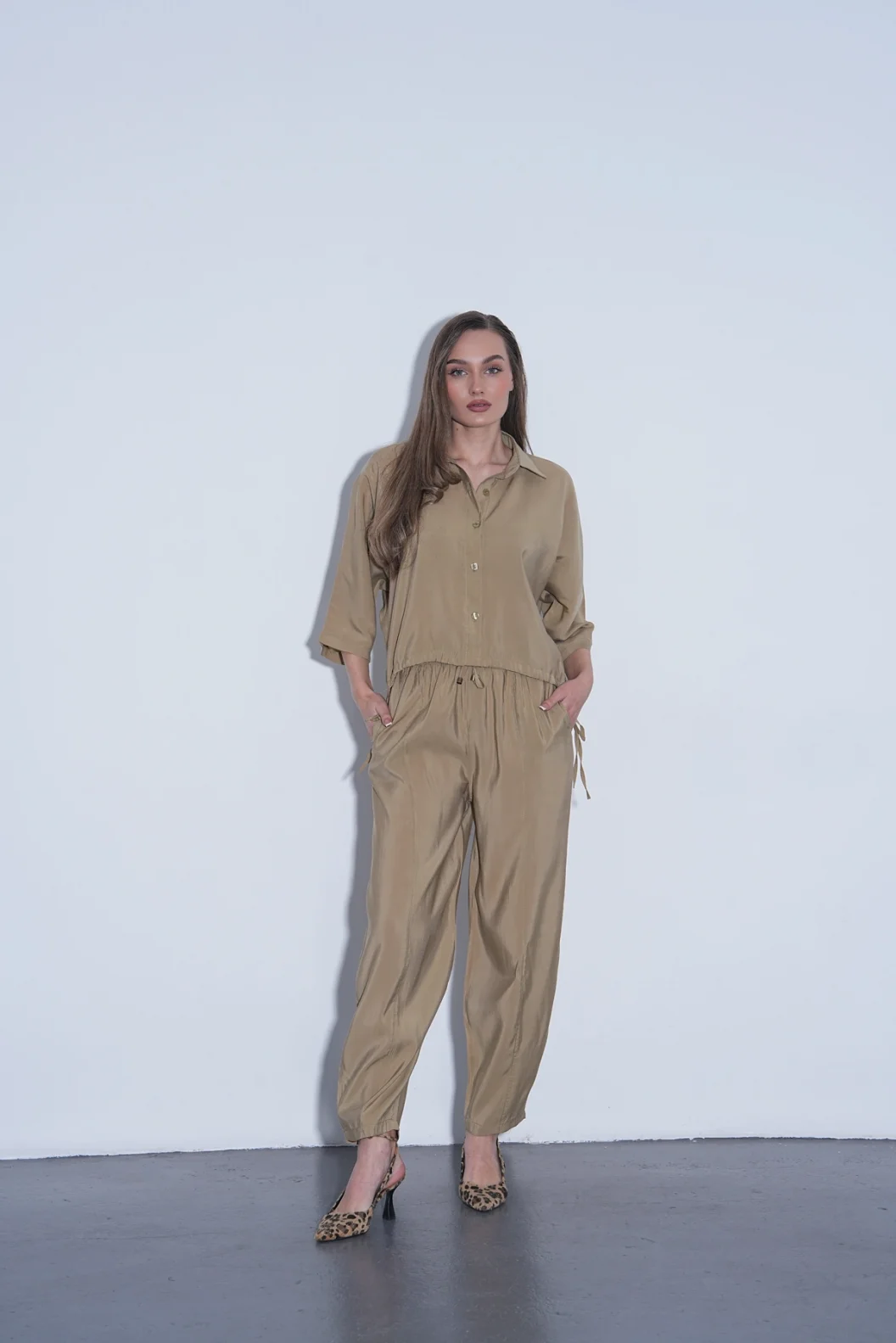 Mint Modal Gömlek Pantolon Takım