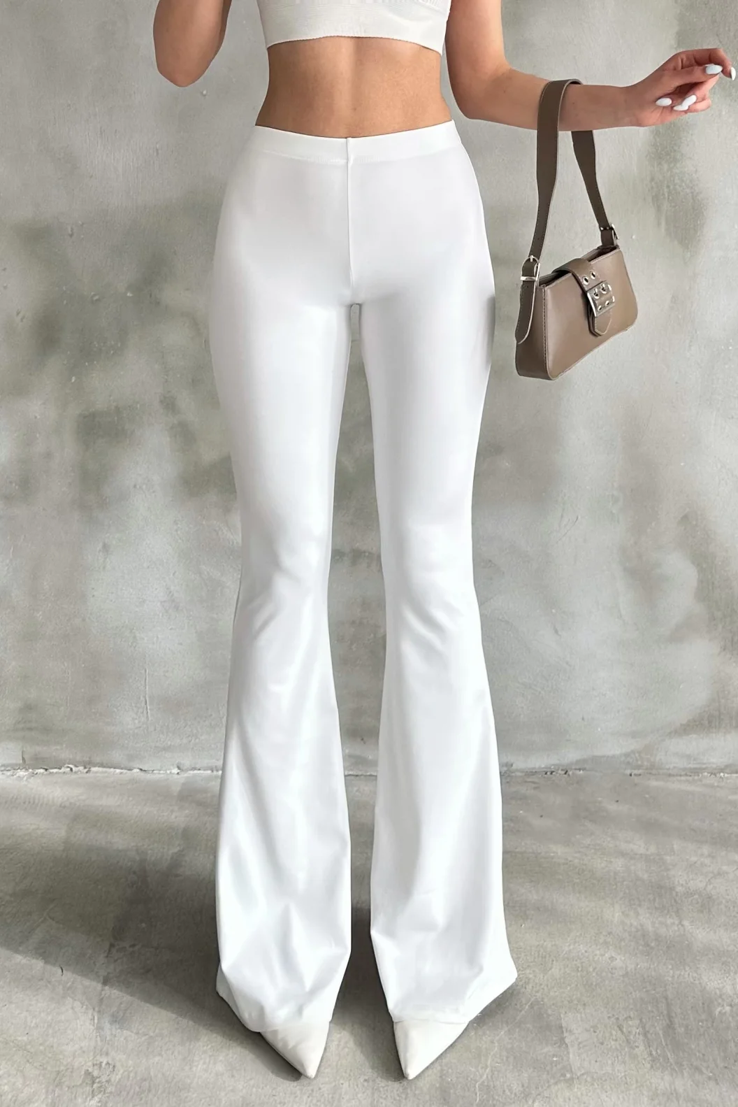 Beyaz İspanyol Paça Pantolon