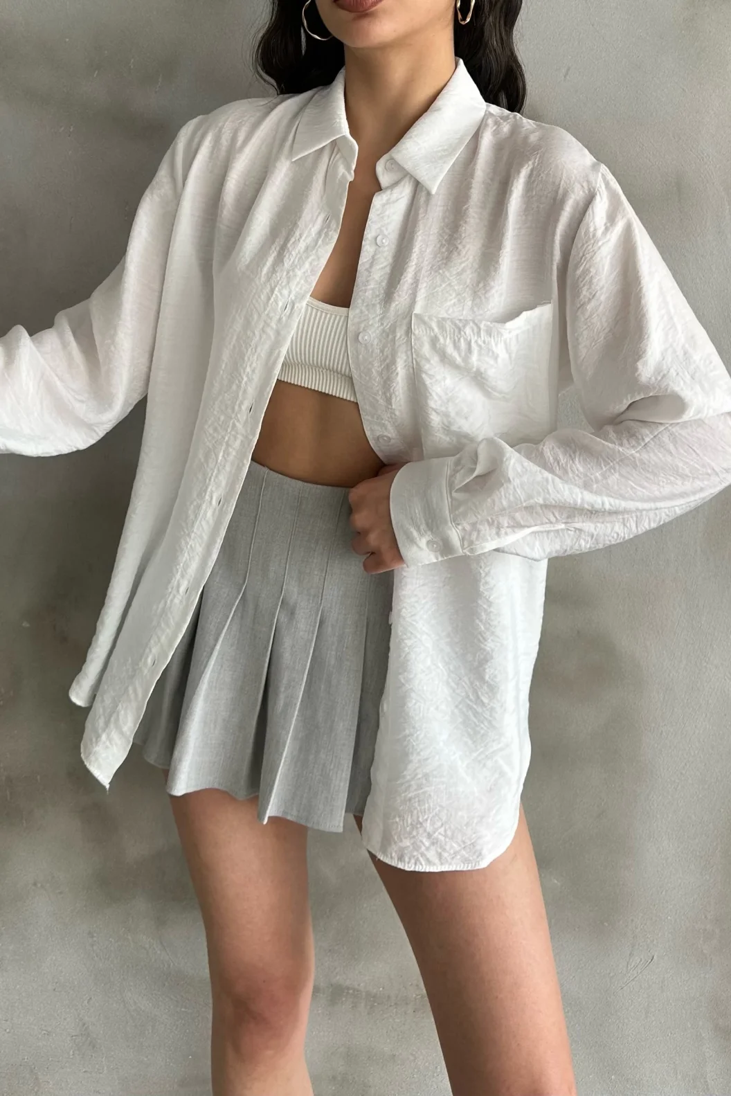 Beyaz Oversize Gömlek