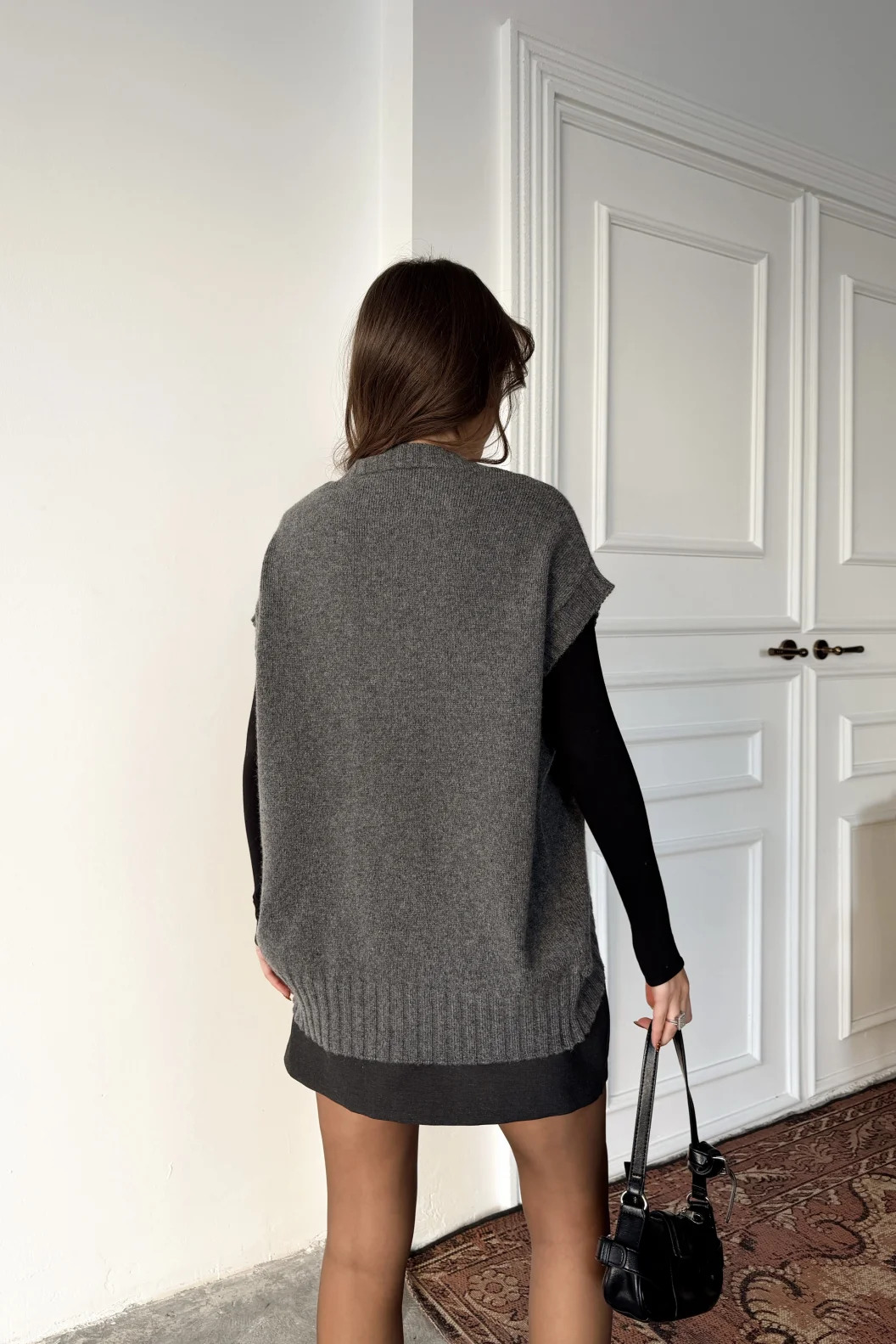 Dilvin Füme Bisiklet Yaka Verev Triko Süveter