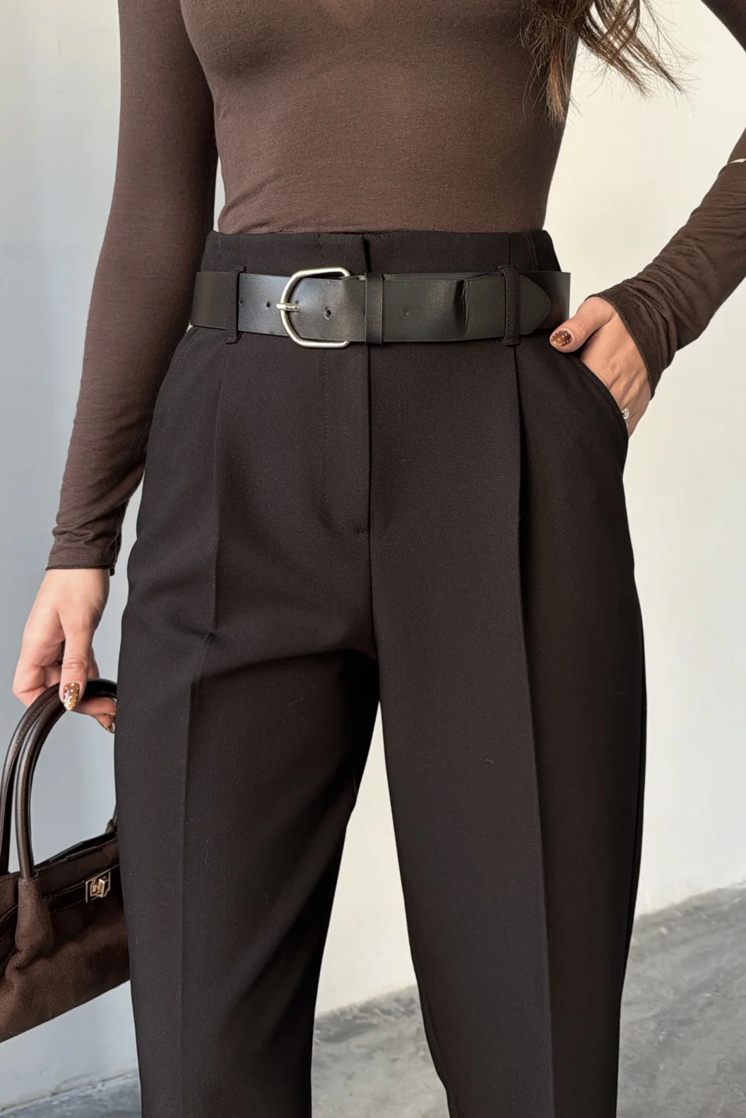 Dilvin Kemerli Yüksek Bel Pantolon