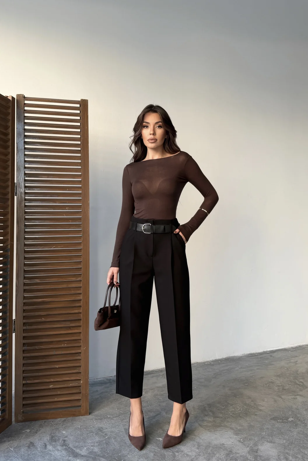 Dilvin Kemerli Yüksek Bel Pantolon