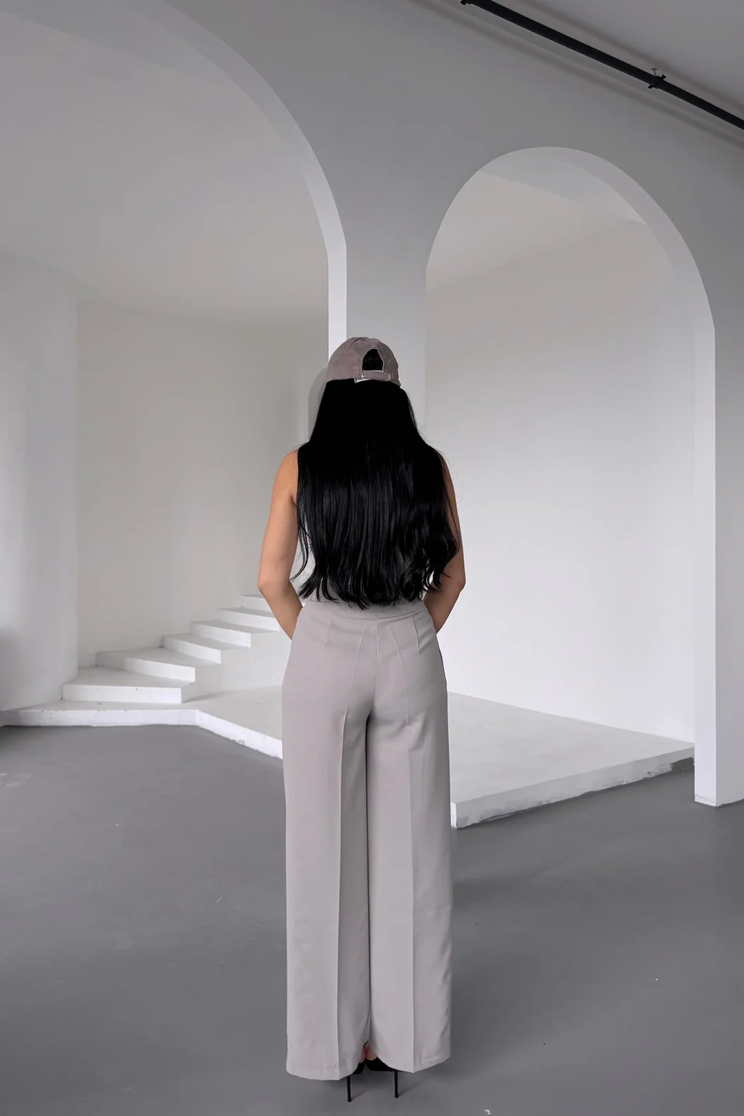 Gri Atlas Palazzo Pantolon