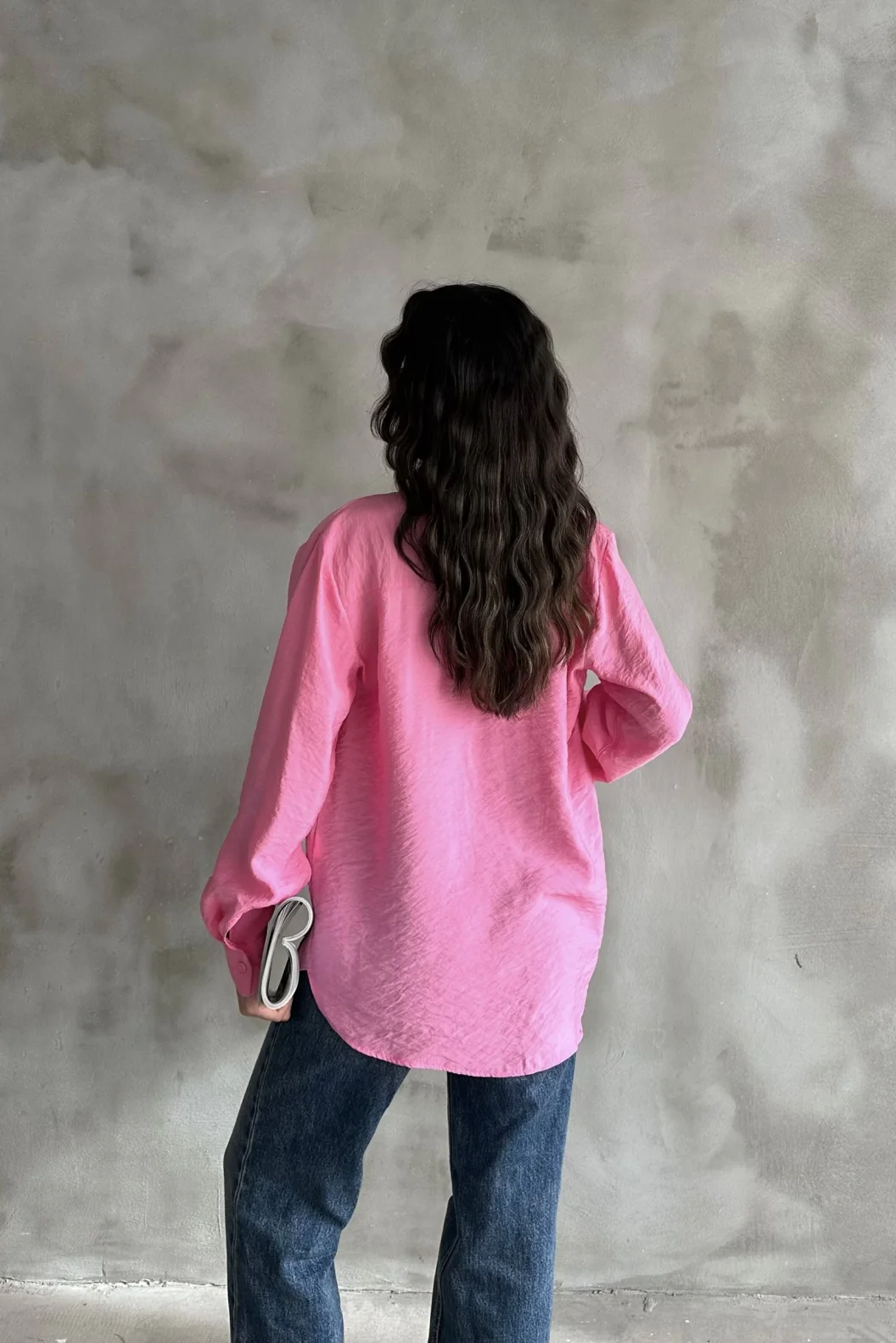 Pembe Oversize Gömlek