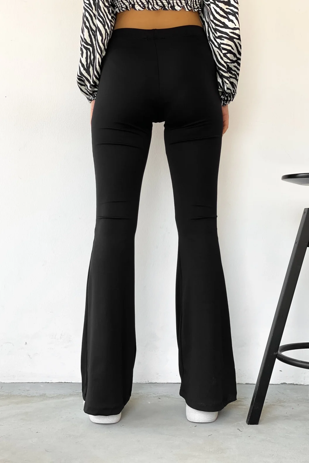 Siyah İspanyol Paça Pantolon