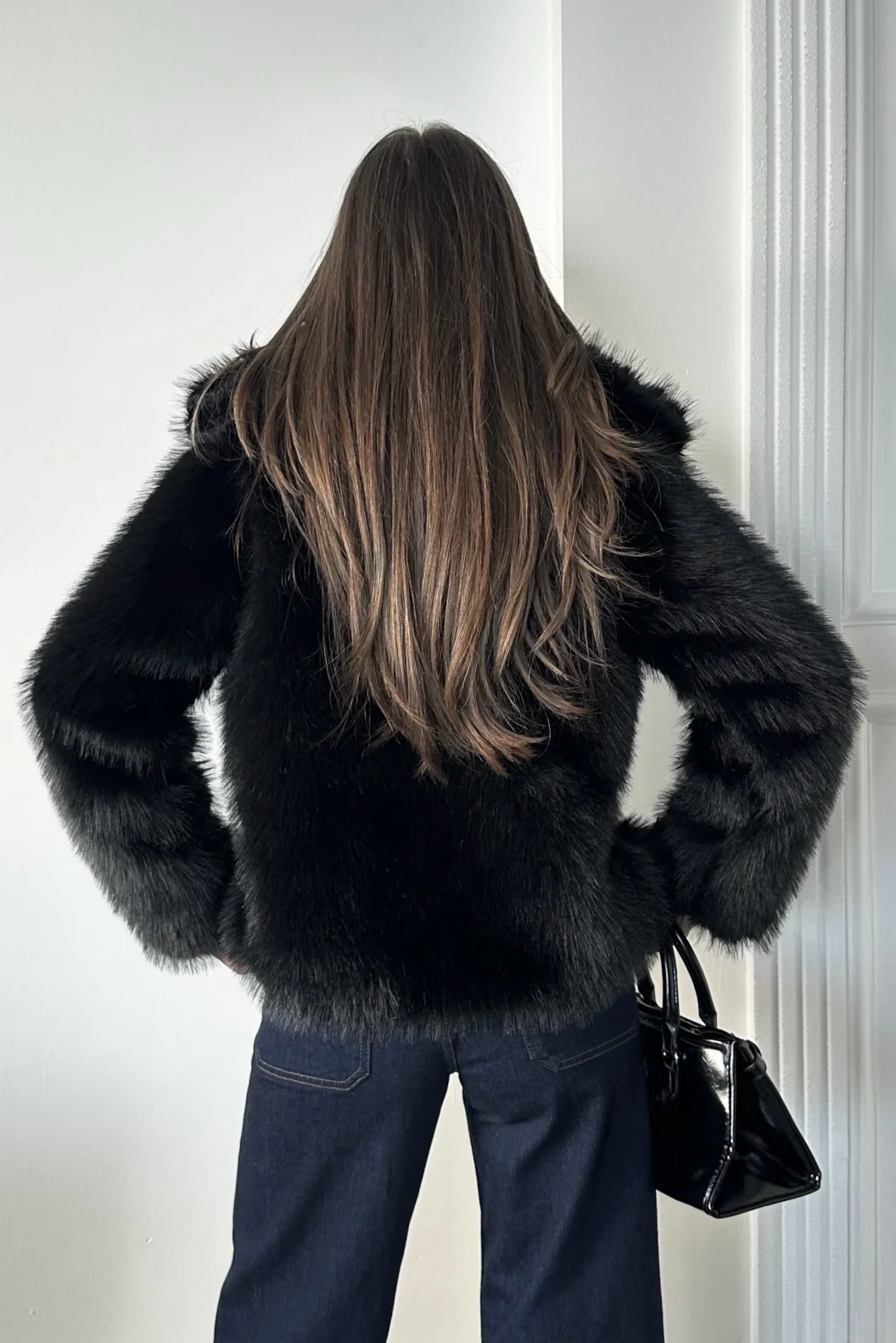 Siyah Şal Yaka Kürk Ceket