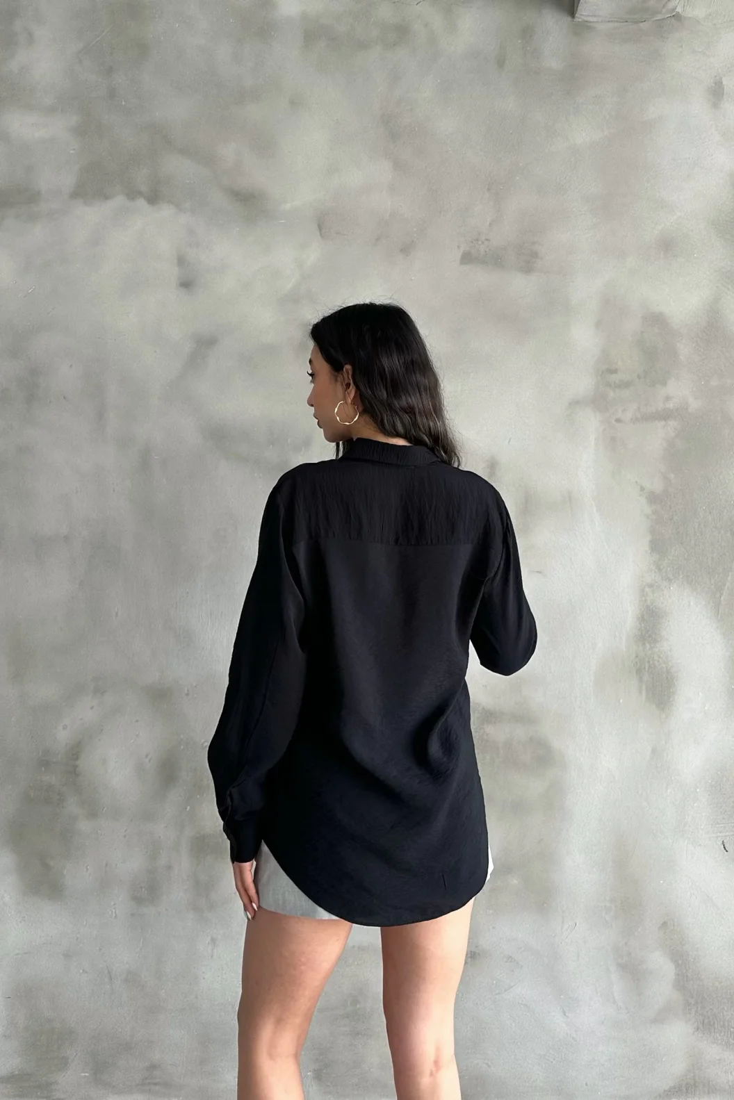 Siyah Oversize Gömlek