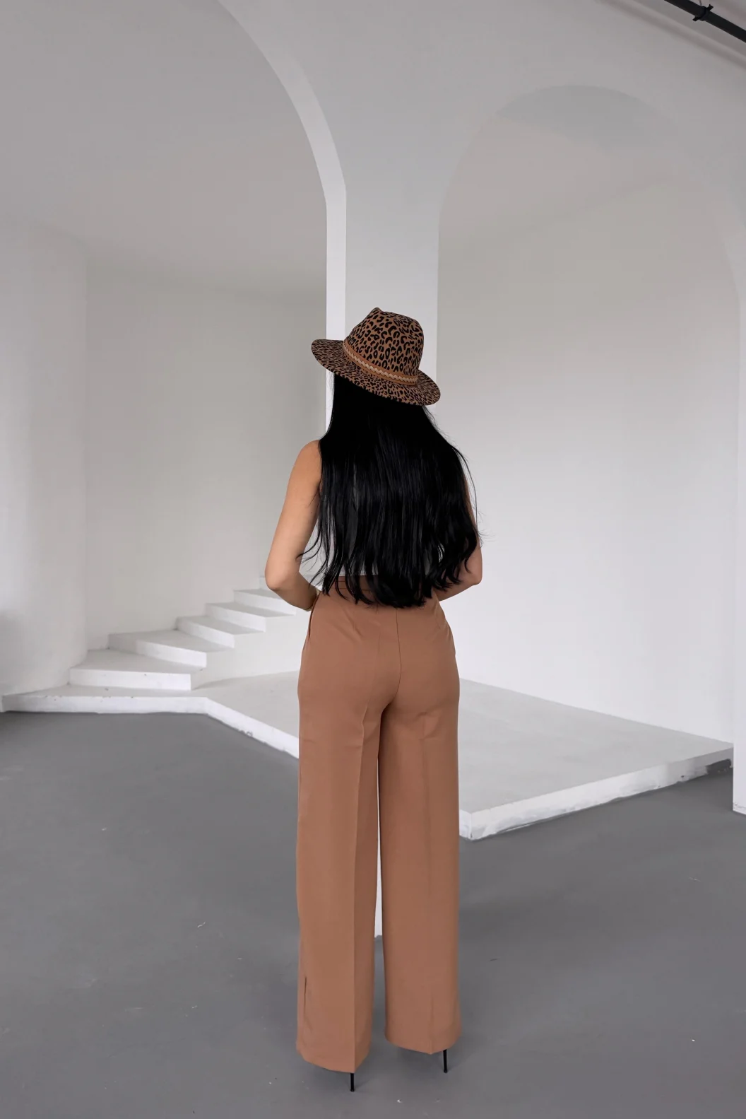 Vizon Kemer Detaylı Atlas Palazzo Pantolon