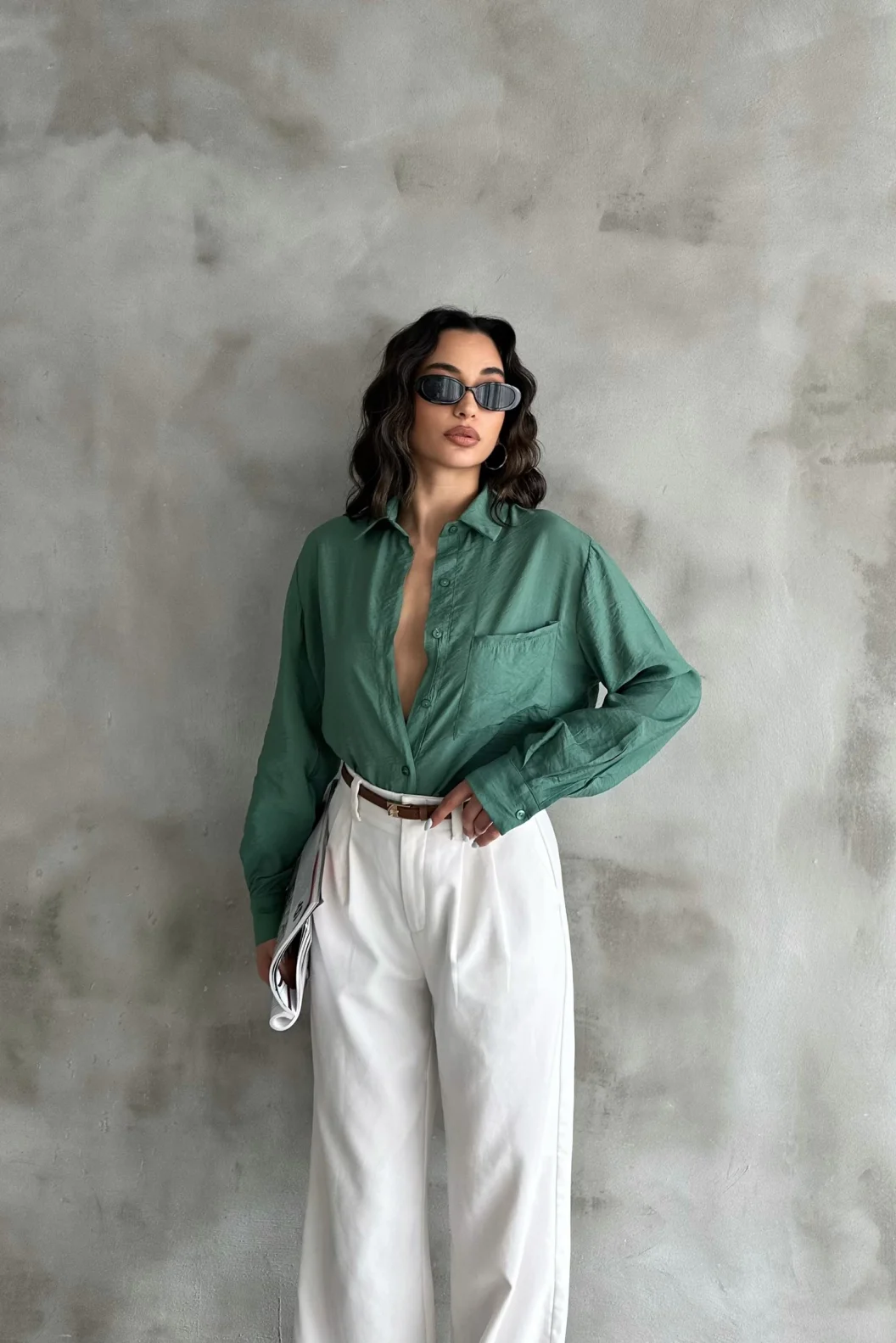 Yeşil Oversize Gömlek