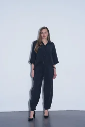 Siyah Modal Gömlek Pantolon Takım