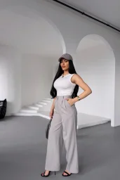 Gri Atlas Palazzo Pantolon