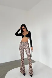 Leopar İspanyol Paça Pantolon