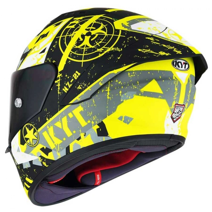 KYT NZ RACE KASK BLAZING MATT YELLOW