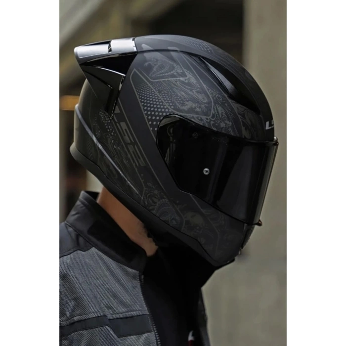 LS2 RAPID 2 CRYPT KASK SİYAH VİZÖR SPOİLER