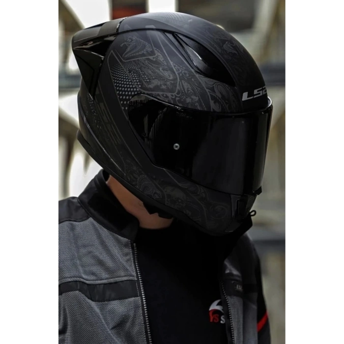 LS2 RAPID 2 CRYPT KASK SİYAH VİZÖR SPOİLER