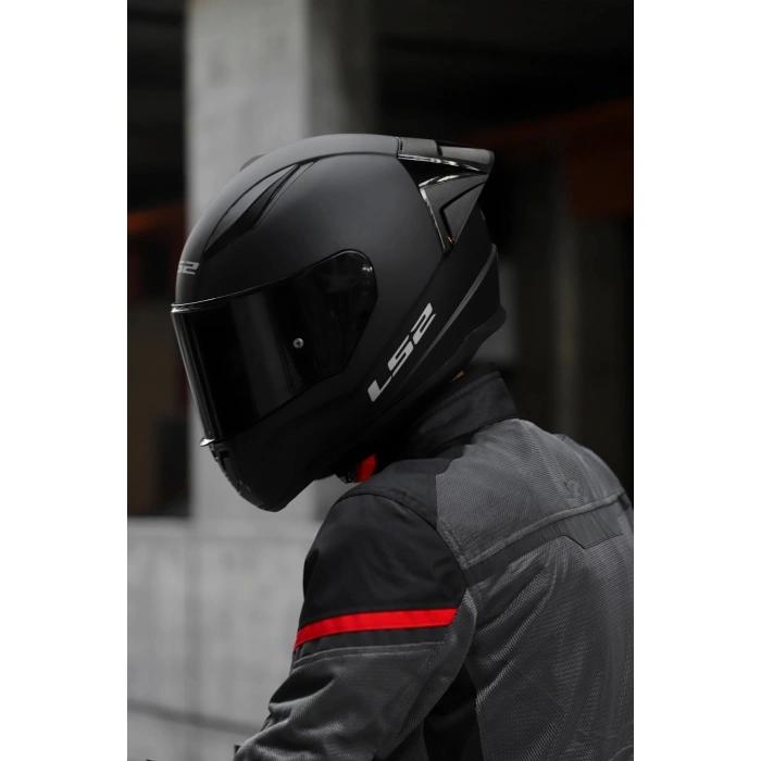 LS2 RAPID 2 MAT SİYAH KASK SİYAH VİZÖR SPOİLER